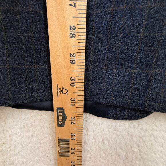 Pronto Uomo Wool 2 Button Windowpane Plaid Blazer Men Sz 46 Short Sport Ventless - Picture 5 of 12